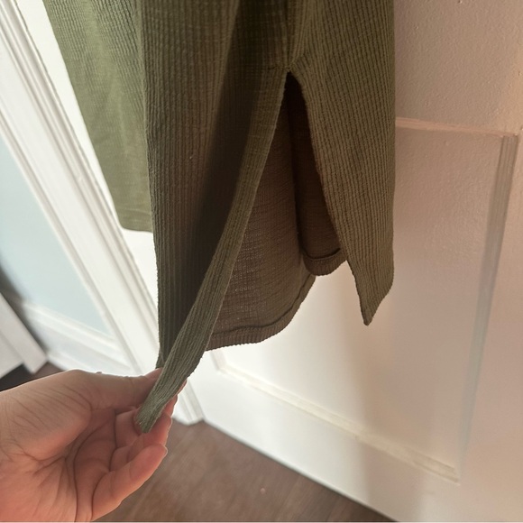 Torrid Green At The Knee Slub Rib Side Slit T-Shirt Dress Size 1 1X 14-16 - Picture 8 of 11